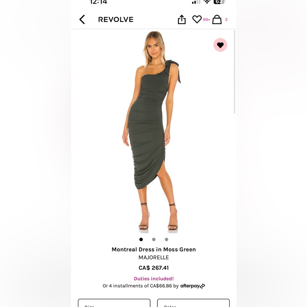 Majorelle green dress from Revolve xs